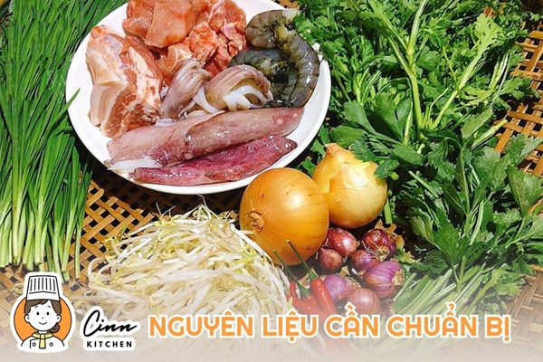 Chuẩn bị đầy đủ nguyên liệu như hướng dẫn