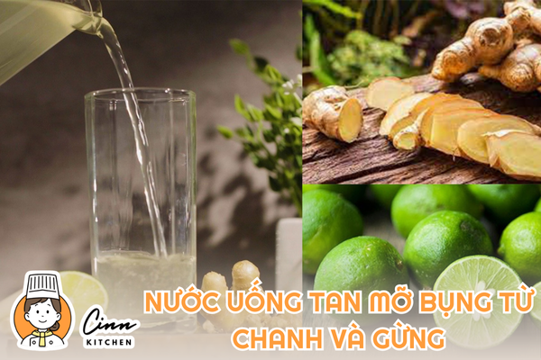 Nước uống tan mỡ bụng từ chanh và gừng